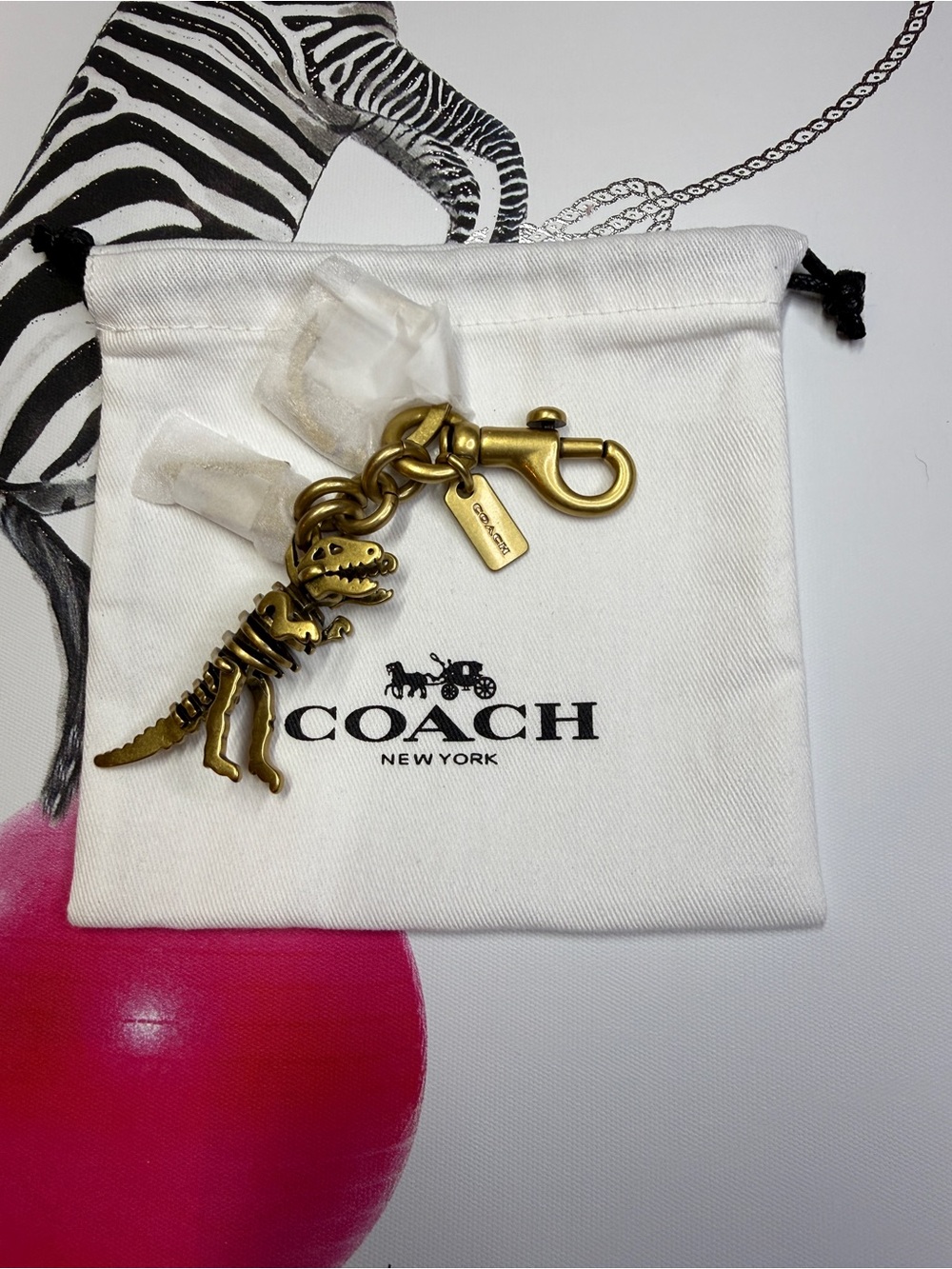 Coach REXY *NWOT* Skeleton Bag Charm in Brass - Picture 2 of 4